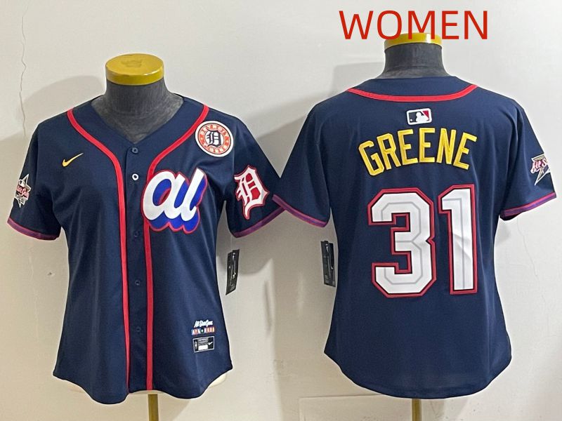 Women 2025 Detroit Tigers 31 Greene Drak Blue All star Nike MLB Jersey style 2